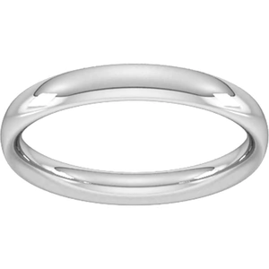 Goldsmiths 3mm Traditional Court Heavy Wedding Ring In 950 Palladium - Ring Size O