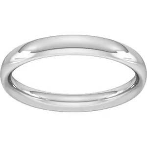Goldsmiths 3mm Traditional Court Heavy Wedding Ring In Platinum - Ring Size R