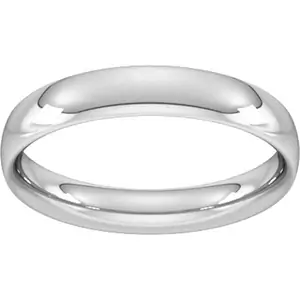 Goldsmiths 4mm Traditional Court Heavy Wedding Ring In 18 Carat White Gold - Ring Size K
