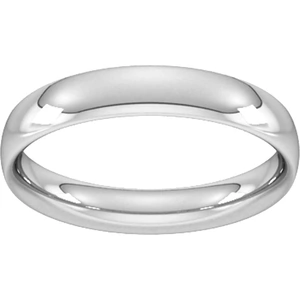 Goldsmiths 4mm Traditional Court Heavy Wedding Ring In 18 Carat White Gold - Ring Size T