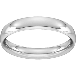 Goldsmiths 4mm Traditional Court Heavy Wedding Ring In Platinum - Ring Size U