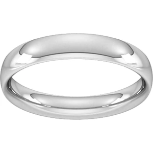 Goldsmiths 4mm Traditional Court Heavy Wedding Ring In Sterling Silver - Ring Size S