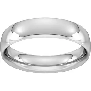 Goldsmiths 5mm Traditional Court Heavy Wedding Ring In 9 Carat White Gold - Ring Size G