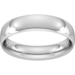 Goldsmiths 5mm Traditional Court Heavy Wedding Ring In 18 Carat White Gold - Ring Size P