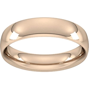 Goldsmiths 5mm Traditional Court Heavy Wedding Ring In 18 Carat Rose Gold - Ring Size R