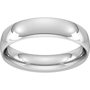Goldsmiths 5mm Traditional Court Heavy Wedding Ring In Platinum - Ring Size S