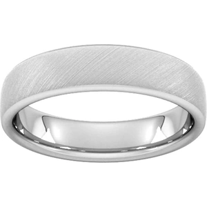 Goldsmiths 5mm Traditional Court Heavy Diagonal Matt Finish Wedding Ring In 18 Carat White Gold - Ring Size T