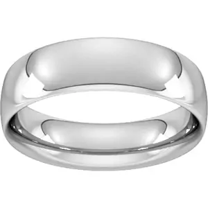 Goldsmiths 6mm Traditional Court Heavy Wedding Ring In 9 Carat White Gold - Ring Size X