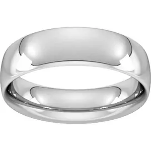 Goldsmiths 6mm Traditional Court Heavy Wedding Ring In 18 Carat White Gold - Ring Size G