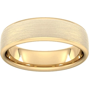 Goldsmiths 6mm Traditional Court Heavy Matt Finished Wedding Ring In 18 Carat Yellow Gold - Ring Size P