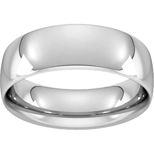 Goldsmiths 7mm Traditional Court Heavy Wedding Ring In 9 Carat White Gold - Ring Size P