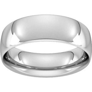 Goldsmiths 7mm Traditional Court Heavy Wedding Ring In Sterling Silver - Ring Size P