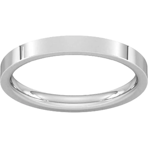 Goldsmiths 2.5mm Flat Court Heavy Wedding Ring In 9 Carat White Gold - Ring Size J