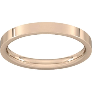 Goldsmiths 2.5mm Flat Court Heavy Wedding Ring In 18 Carat Rose Gold - Ring Size N