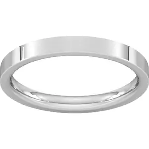 Goldsmiths 2.5mm Flat Court Heavy Wedding Ring In 950 Palladium - Ring Size G