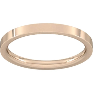 Goldsmiths 2mm Flat Court Heavy Wedding Ring In 9 Carat Rose Gold - Ring Size N