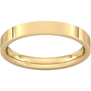 Goldsmiths 3mm Flat Court Heavy Wedding Ring In 9 Carat Yellow Gold - Ring Size L