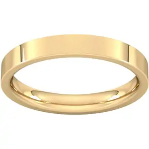 Goldsmiths 3mm Flat Court Heavy Wedding Ring In 9 Carat Yellow Gold - Ring Size Y