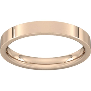 Goldsmiths 3mm Flat Court Heavy Wedding Ring In 9 Carat Rose Gold - Ring Size M