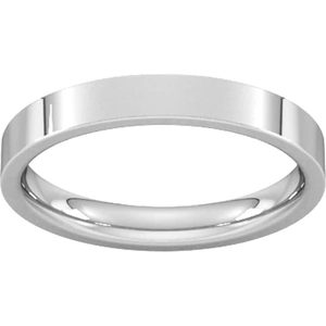 Goldsmiths 3mm Flat Court Heavy Wedding Ring In 950 Palladium - Ring Size N