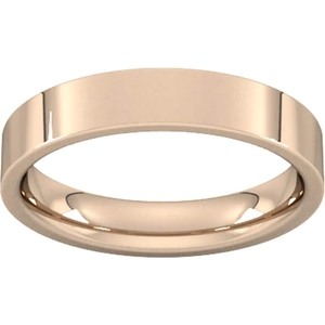 Goldsmiths 4mm Flat Court Heavy Wedding Ring In 9 Carat Rose Gold - Ring Size T