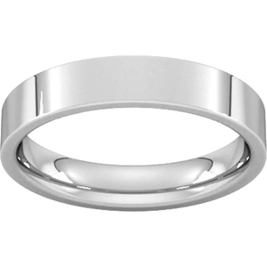 Goldsmiths 4mm Flat Court Heavy Wedding Ring In Platinum - Ring Size T
