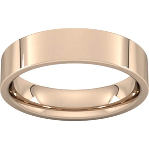 Goldsmiths 5mm Flat Court Heavy Wedding Ring In 9 Carat Rose Gold - Ring Size U
