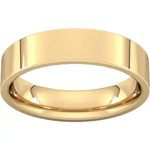 Goldsmiths 5mm Flat Court Heavy Wedding Ring In 18 Carat Yellow Gold - Ring Size M