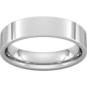 Goldsmiths 5mm Flat Court Heavy Wedding Ring In Platinum - Ring Size T