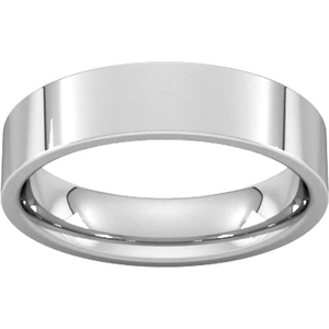 Goldsmiths 5mm Flat Court Heavy Wedding Ring In Sterling Silver - Ring Size P