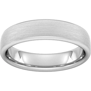 Goldsmiths 5mm Flat Court Heavy Matt Finished Wedding Ring In 18 Carat White Gold - Ring Size P