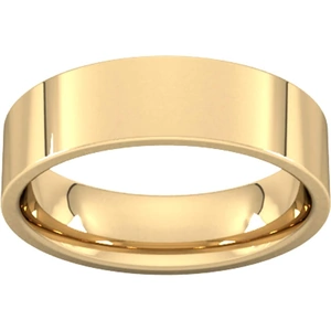 Goldsmiths 6mm Flat Court Heavy Wedding Ring In 9 Carat Yellow Gold - Ring Size V