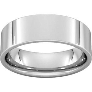 Goldsmiths 6mm Flat Court Heavy Wedding Ring In Sterling Silver - Ring Size T
