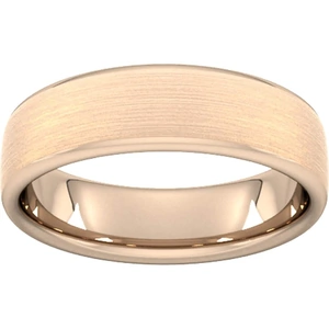 Goldsmiths 6mm Flat Court Heavy Matt Finished Wedding Ring In 9 Carat Rose Gold - Ring Size T