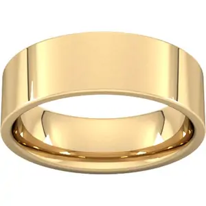 Goldsmiths 7mm Flat Court Heavy Wedding Ring In 9 Carat Yellow Gold - Ring Size N