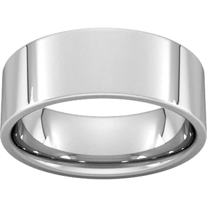 Goldsmiths 8mm Flat Court Heavy Wedding Ring In 950 Palladium - Ring Size Q