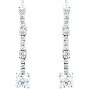 Goldsmiths 18ct White Gold 1.50cttw Linear Diamond Drop Earrings
