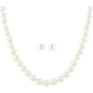 Goldsmiths 9ct White Gold Graduated Pearl Strand and Stud Set