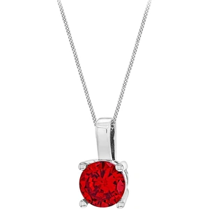 Goldsmiths Silver July Red Cubic Zirconia Pendant