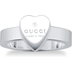 Gucci Trademark Silver Heart Ring - Ring Size N