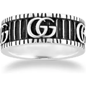 Gucci Gg Marmont Sterling Silver Ring - Ring Size Q.5