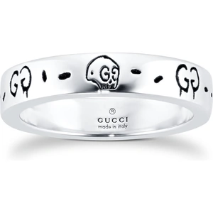 Gucci Silver Ghost 4mm Ring - Ring Size L