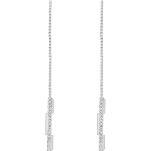 18ct White Gold Gucci Link to Love Long Pendant 0.28cttw Diamond Earrings
