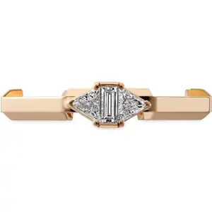 18ct Rose Gold Gucci Link to Love 0.17cttw Diamond Ring - Ring Size M