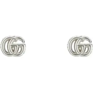 Gucci Sterling Silver GG Marmont Logo Earrings