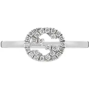 Gucci Interlocking G 18ct White Gold 0.12ct Diamond Ring - Ring Size N