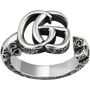 Gucci Sterling Silver GG Marmont Ring - Ring Size K