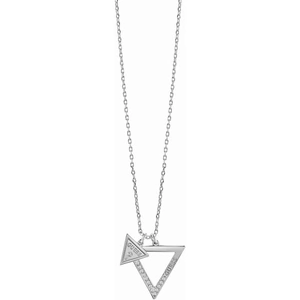 Guess Jewellery Ladies Guess Rhodium Plated Iconic 3Angles Necklace