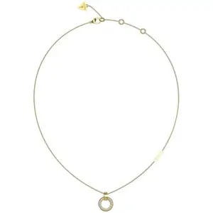 Guess Jewellery Ladies Guess Gold Plated 16-18 Pave Circle Necklace