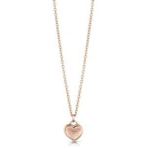 Guess Jewellery GUESS rose gold plated logo heart pendant necklace